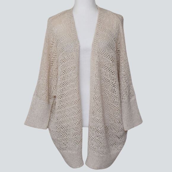 TAHARI  Loose Knit Cream Cardigan Size XL - Picture 1 of 7